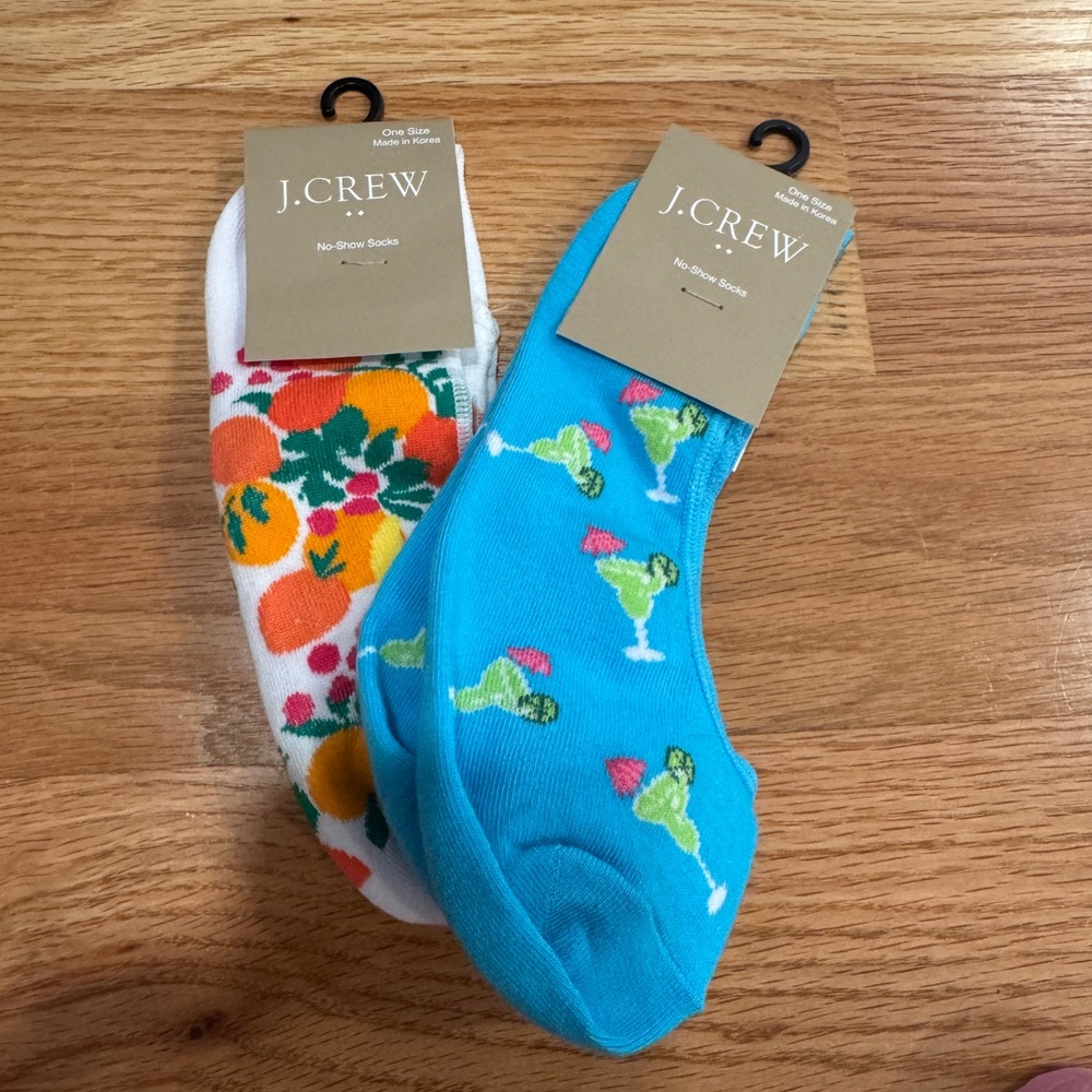 2x J crew no show socks Women’s 🍹🍊🍋